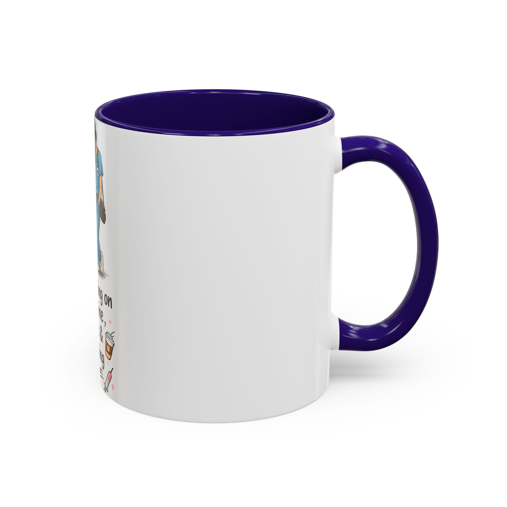 Nurse Mug — "Running on Caffeine, Chaos & a Calling" Color Accent Coffee Cup (11oz/15oz)
