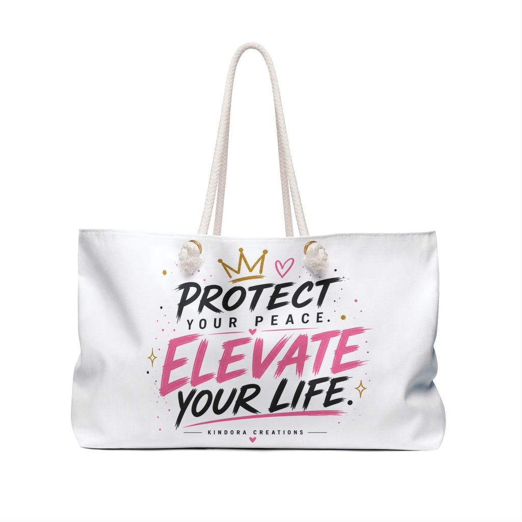 Protect Your Peace Elevate Your Life Tote Bag – Inspirational Everyday Bag for Women