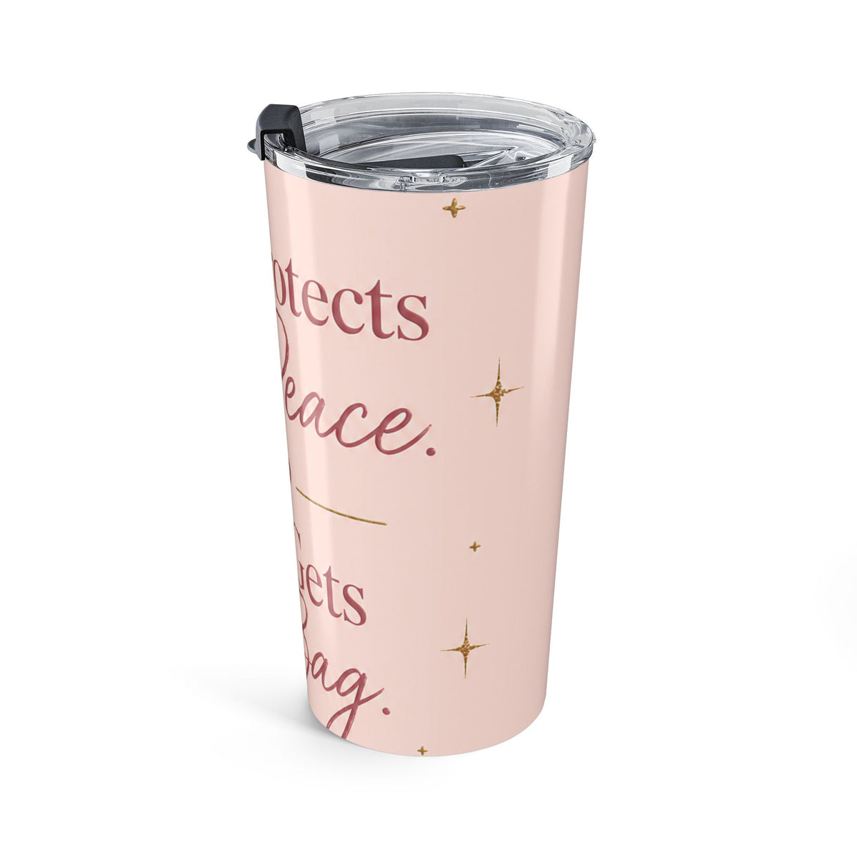 20oz Tumbler — "She Protects Her Peace" Insulated Travel Mug