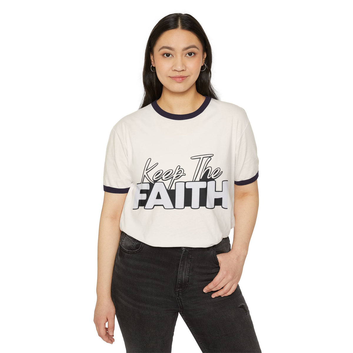 Keep The Faith Ringer Tee — Vintage-Inspired Inspirational T-Shirt