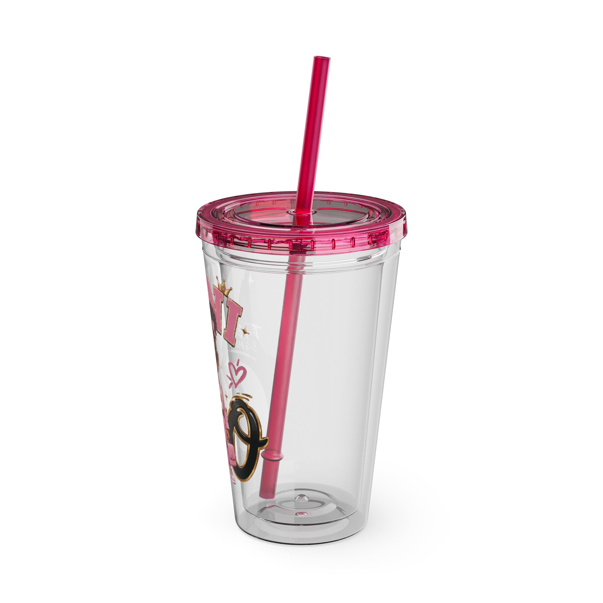 Mini CEO 16oz Tumbler with Straw – Cute Pink Boss Baby Drink Cup