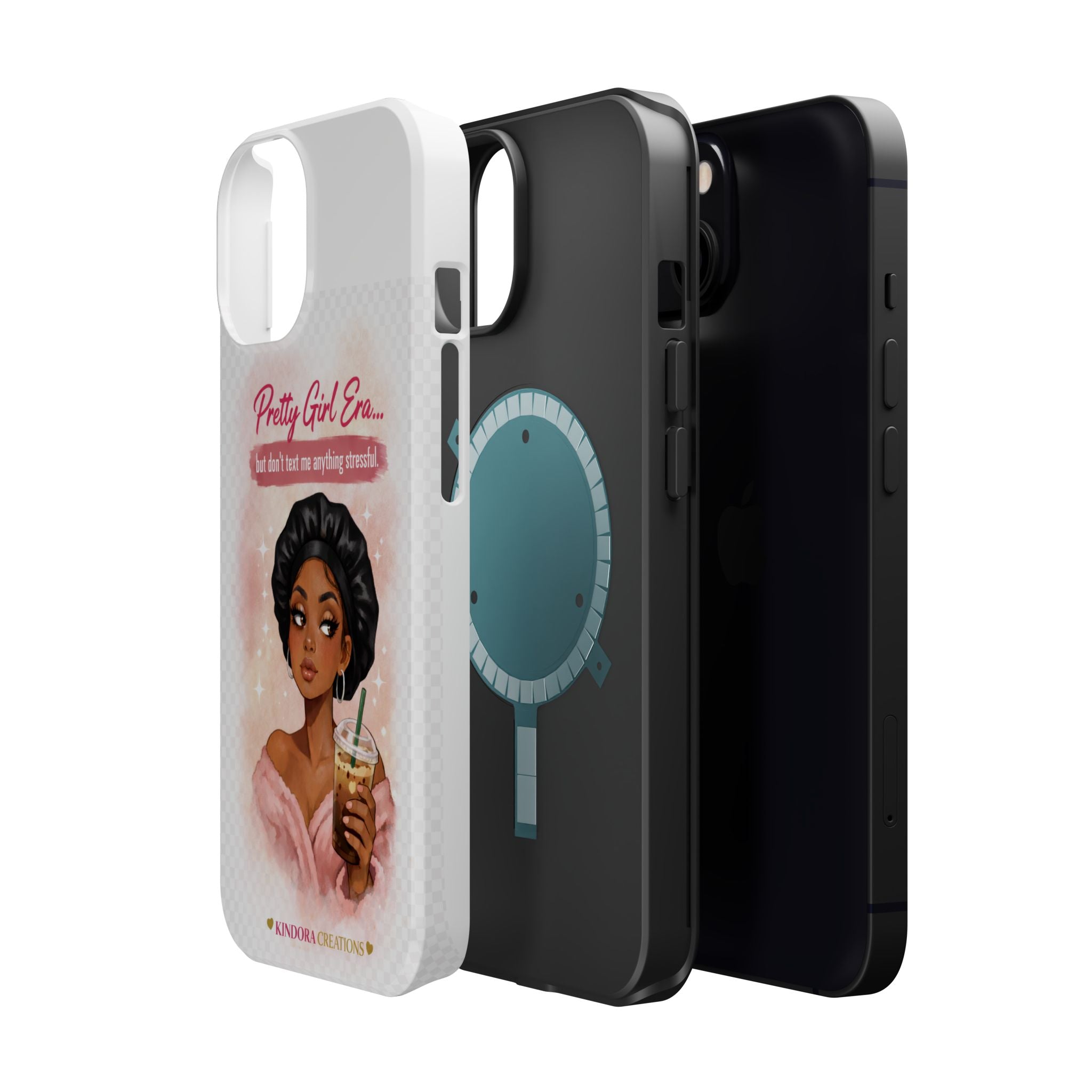 Phone Case — "Pretty Girl Era" Magnetic Impact-Resistant Case (Coffee & Bonnet Design)