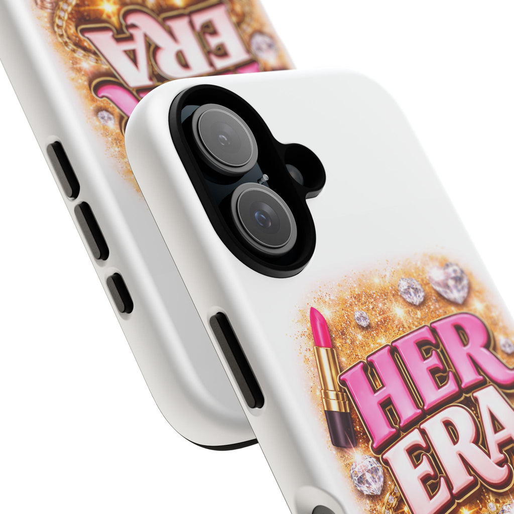 Her Era Phone Case — Glamorous Pink Lipstick, Purse & Diamonds Protective Cover