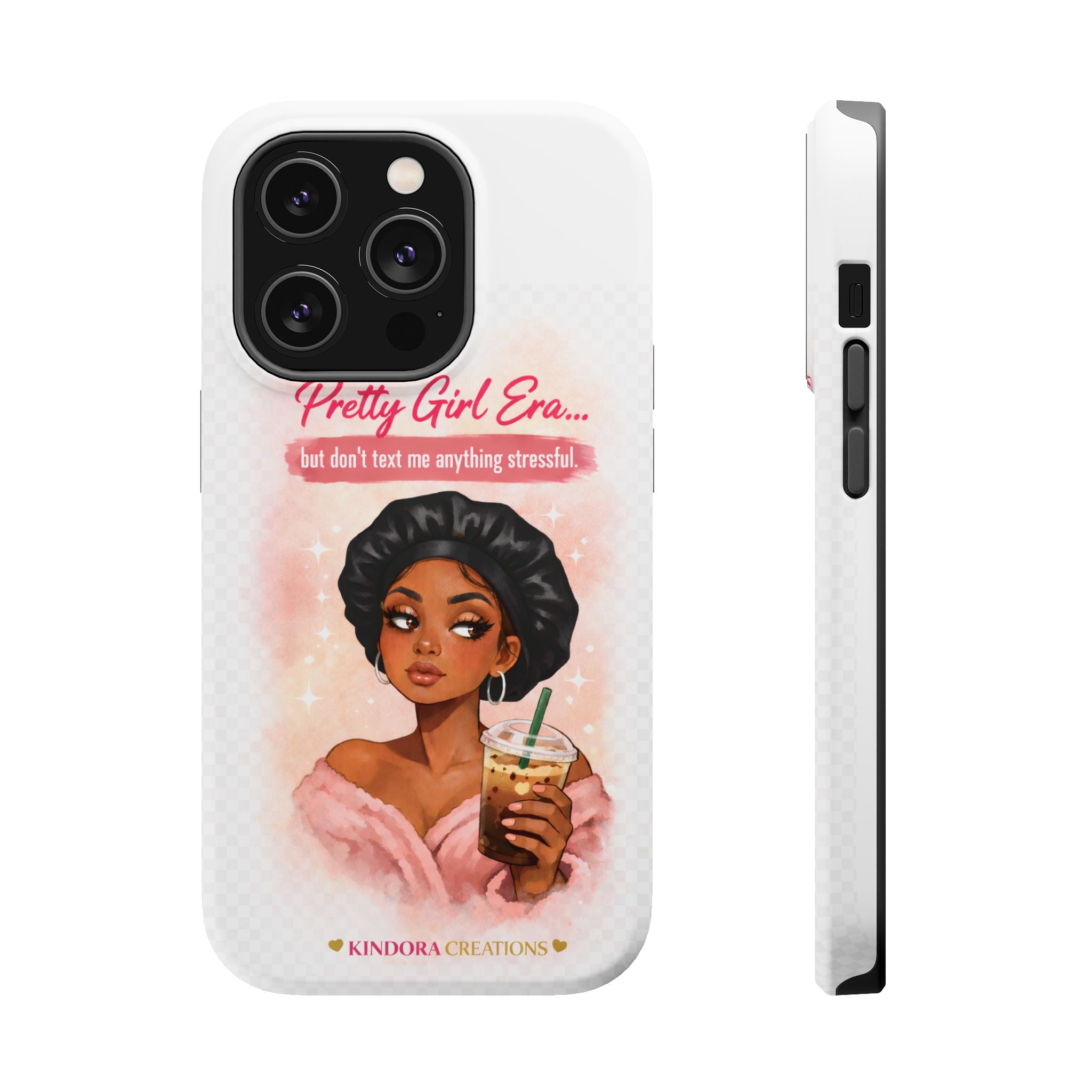 Phone Case — "Pretty Girl Era" Magnetic Impact-Resistant Case (Coffee & Bonnet Design)