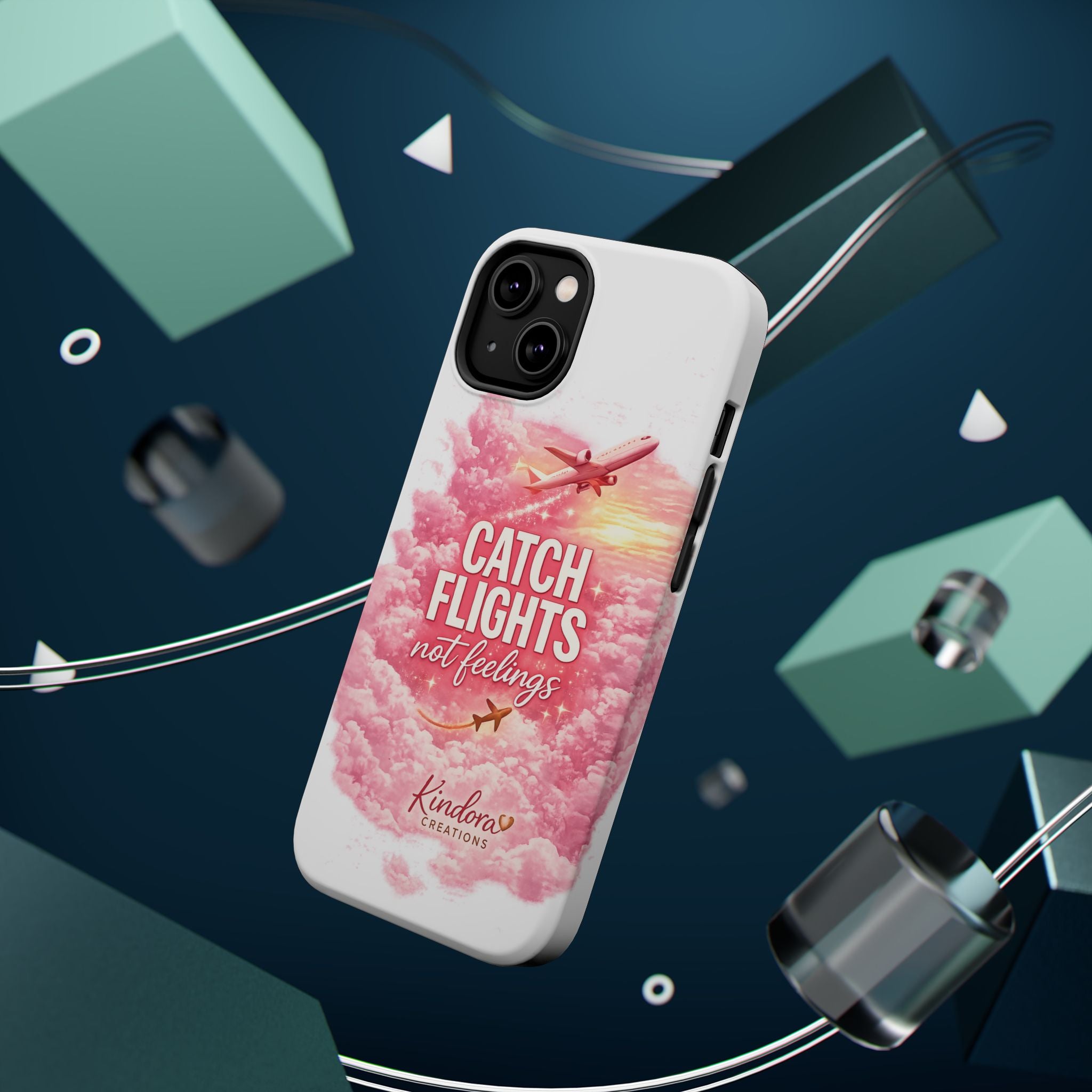 iPhone Case — "Catch Flights Not Feelings" Magnetic Impact-Resistant Travel Phone Case