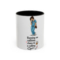 Nurse Mug — "Running on Caffeine, Chaos & a Calling" Color Accent Coffee Cup (11oz/15oz)