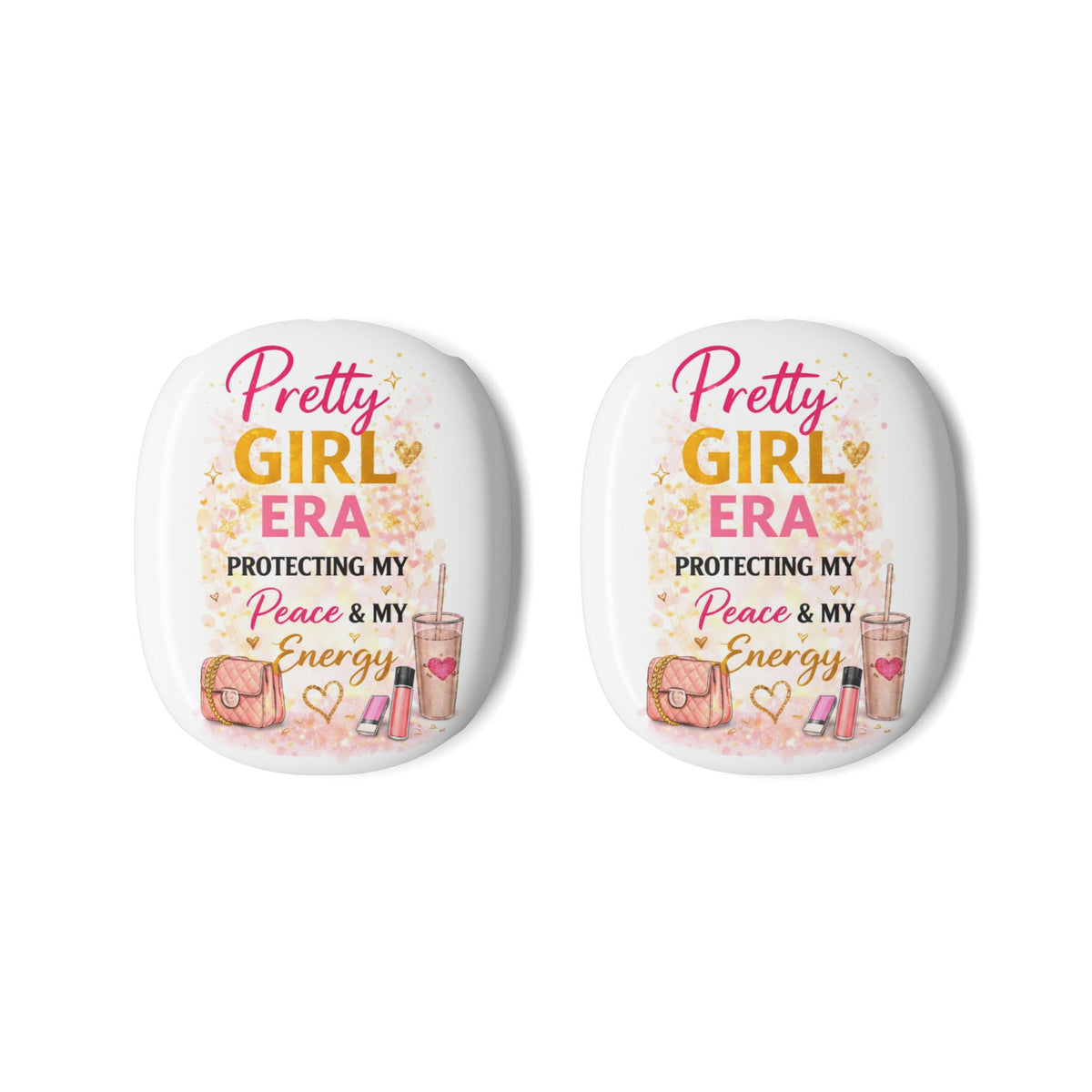 AirPod Max Case — "Pretty Girl Era: Protecting My Peace & Energy" Floral Pink Travel Cover