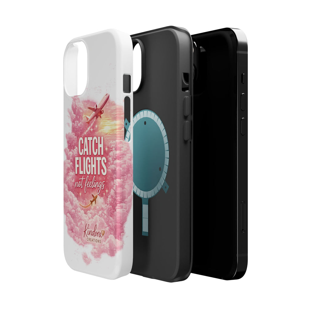 iPhone Case — "Catch Flights Not Feelings" Magnetic Impact-Resistant Travel Phone Case