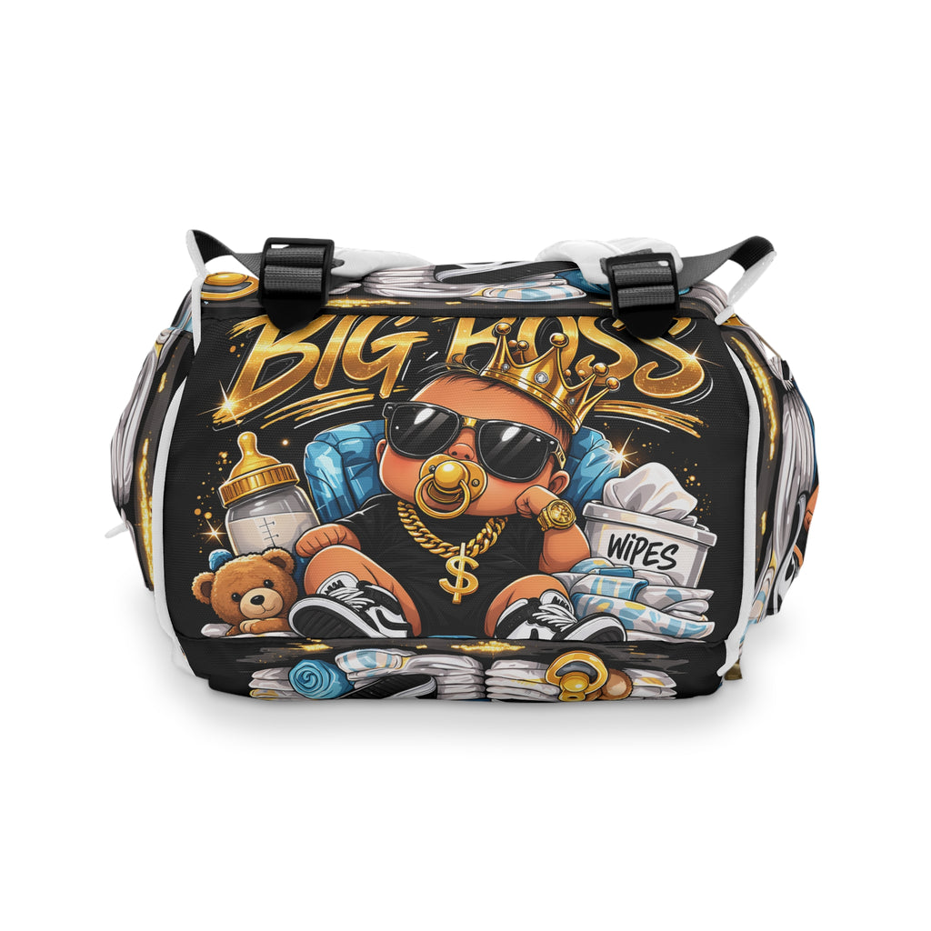 Diaper Backpack — "Small Human Big Boss" Multifunctional Baby Bag