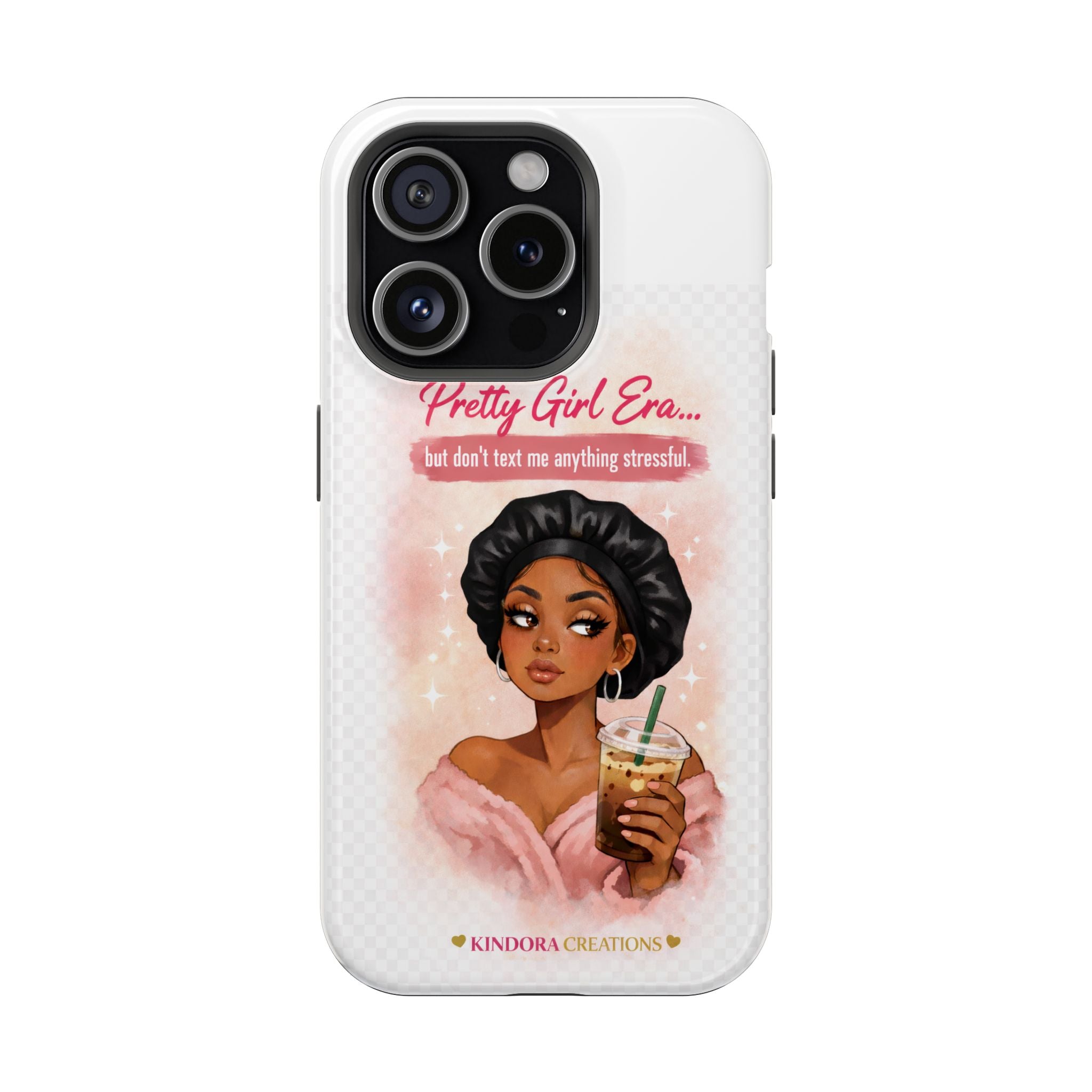 Phone Case — "Pretty Girl Era" Magnetic Impact-Resistant Case (Coffee & Bonnet Design)