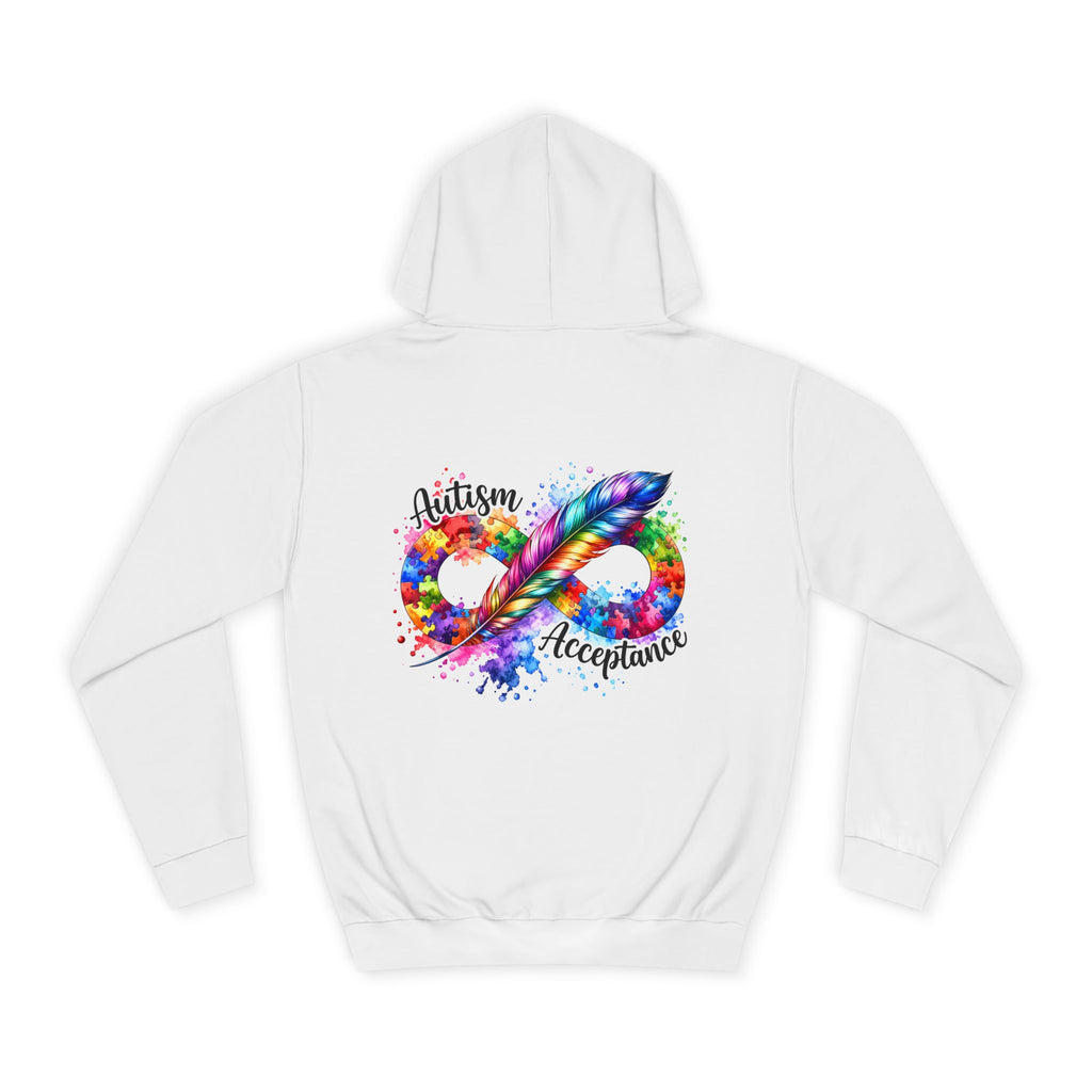 Autism Acceptance Hoodie - "Different, Not Less" Rainbow Infinity Pullover
