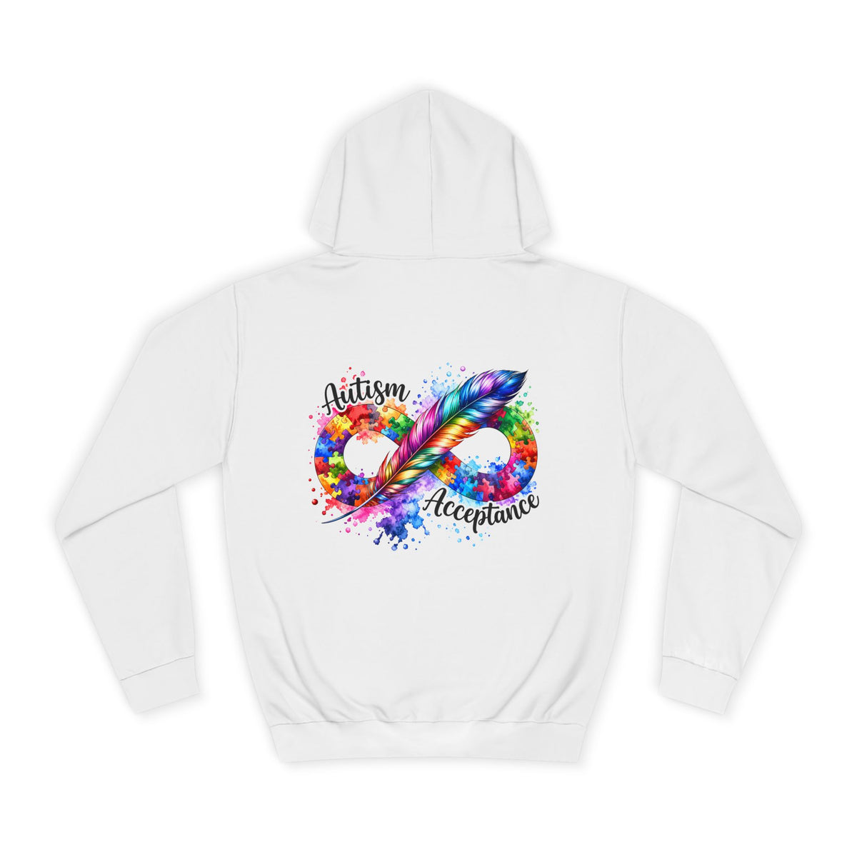 Autism Acceptance Hoodie - "Different, Not Less" Rainbow Infinity Pullover
