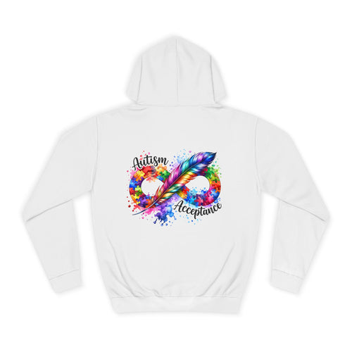 Autism Acceptance Hoodie - "Different, Not Less" Rainbow Infinity Pullover