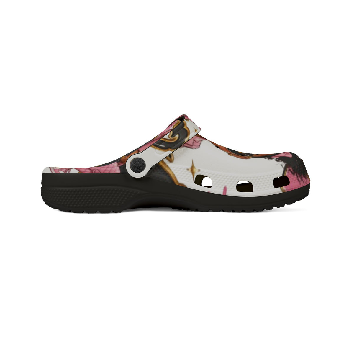 Kids’ EVA Foam Clog Shoes — Cute Girl Character Print, Pink Accents