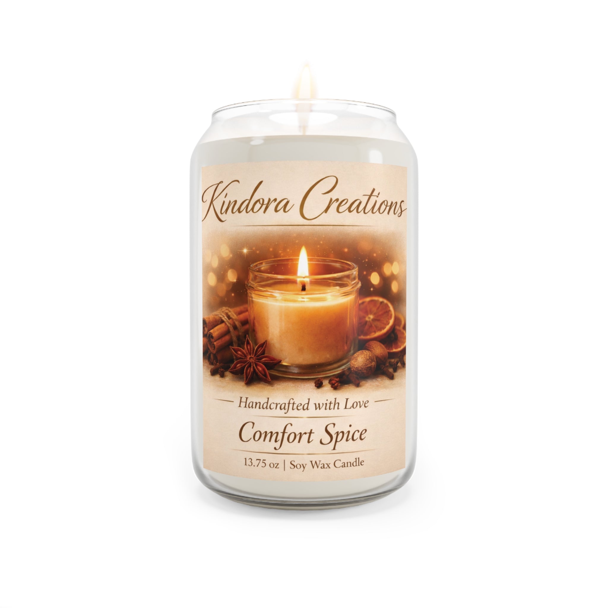 Comfort Spice Soy Candle — 13.75 oz Scented Jar (Handcrafted with Love)