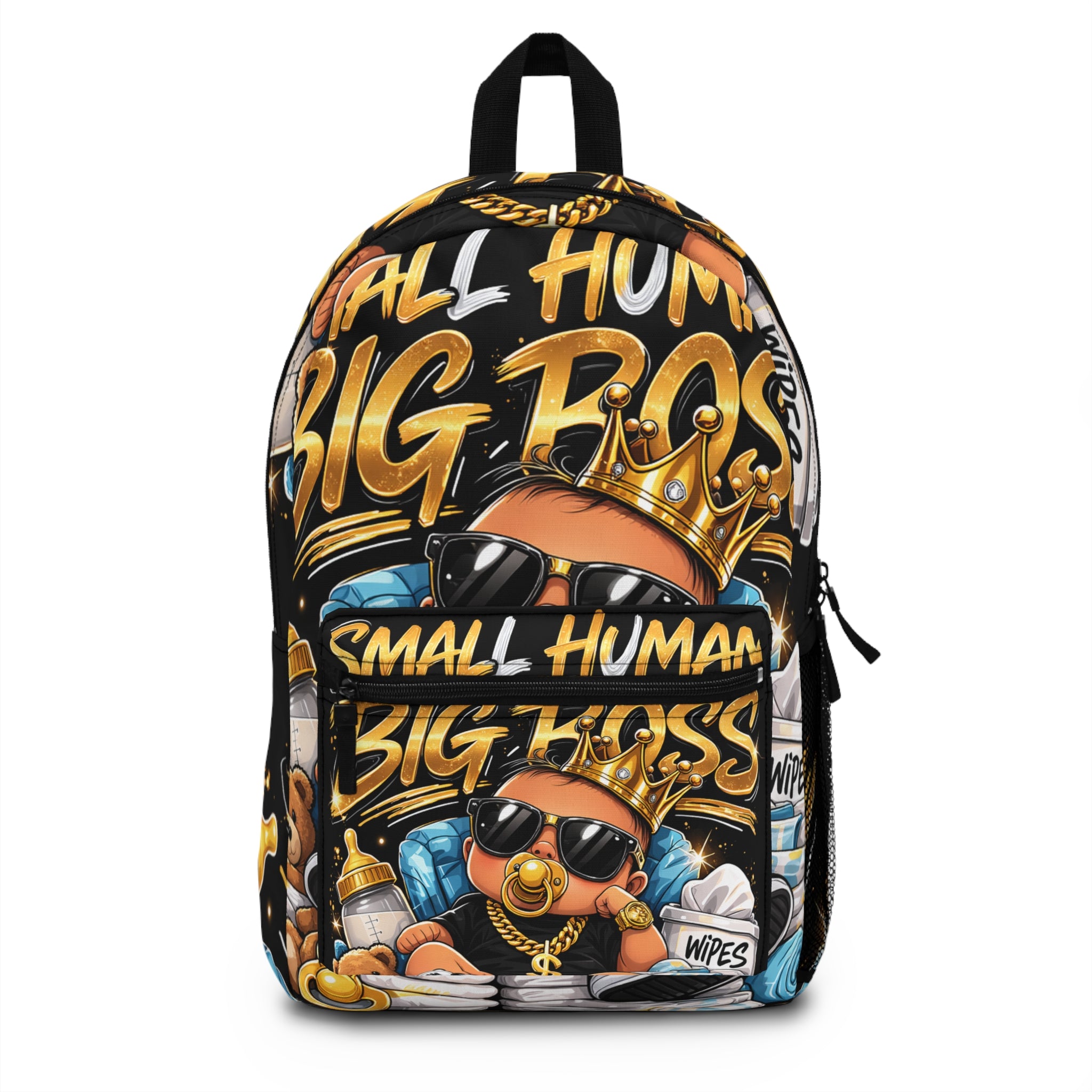 Backpack — "Small Human Big Boss" Urban Baby Graphic Backpack