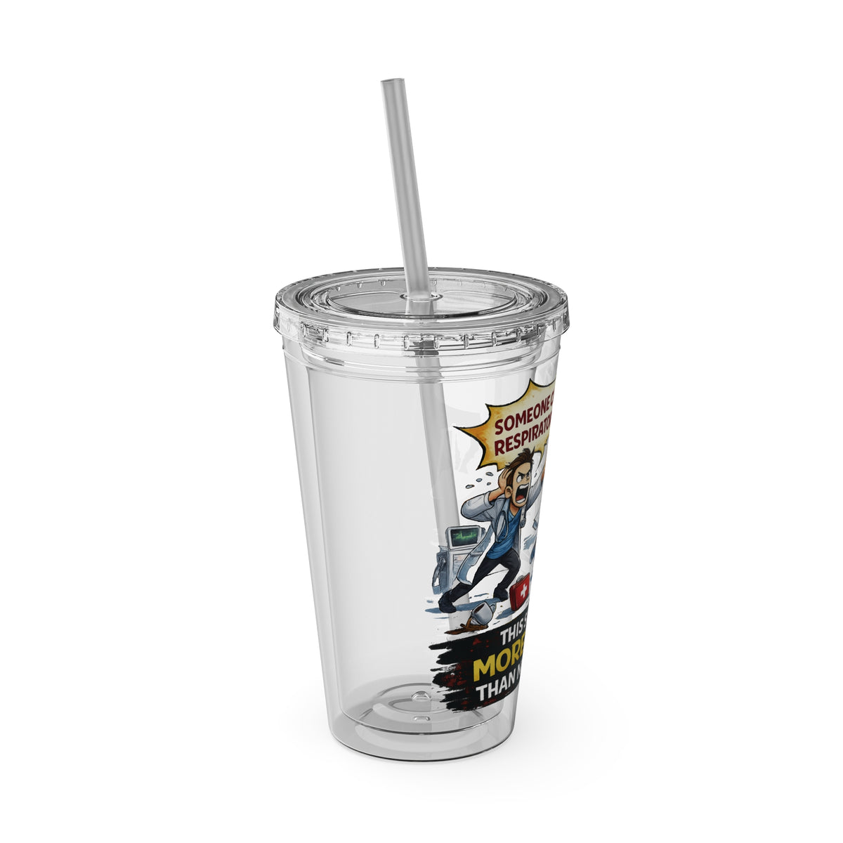 Nurse Humor Tumbler — "This Shift Is More Code Than Nursing" 16oz