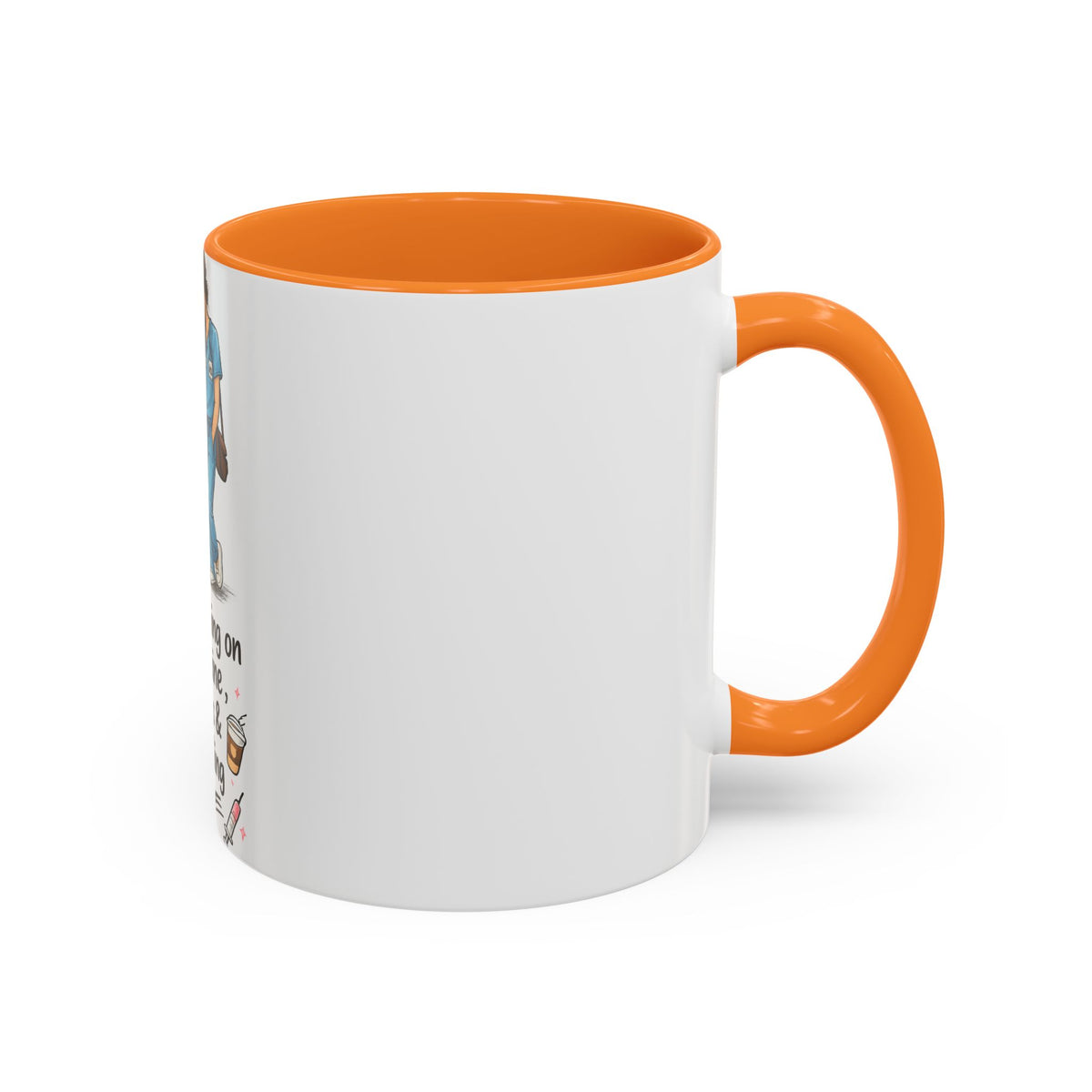Nurse Mug — "Running on Caffeine, Chaos & a Calling" Color Accent Coffee Cup (11oz/15oz)