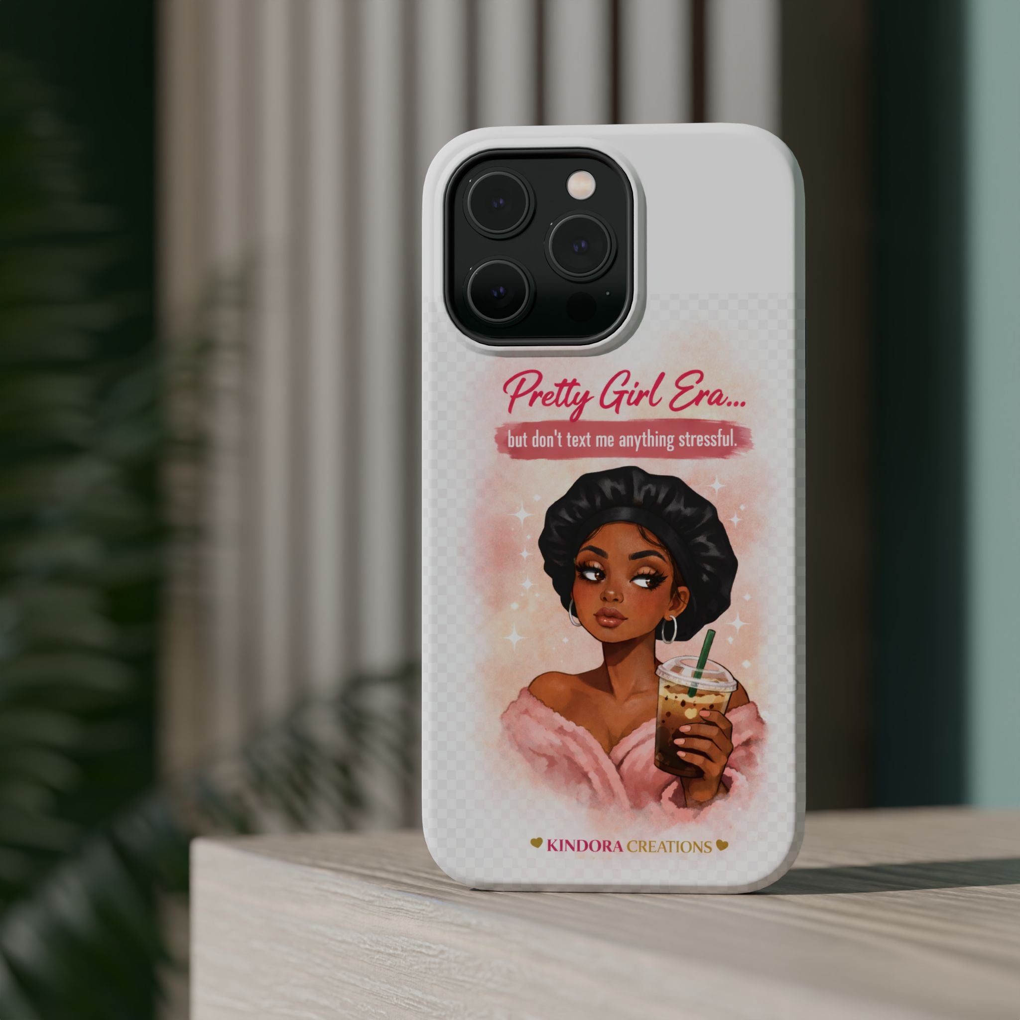 Phone Case — "Pretty Girl Era" Magnetic Impact-Resistant Case (Coffee & Bonnet Design)