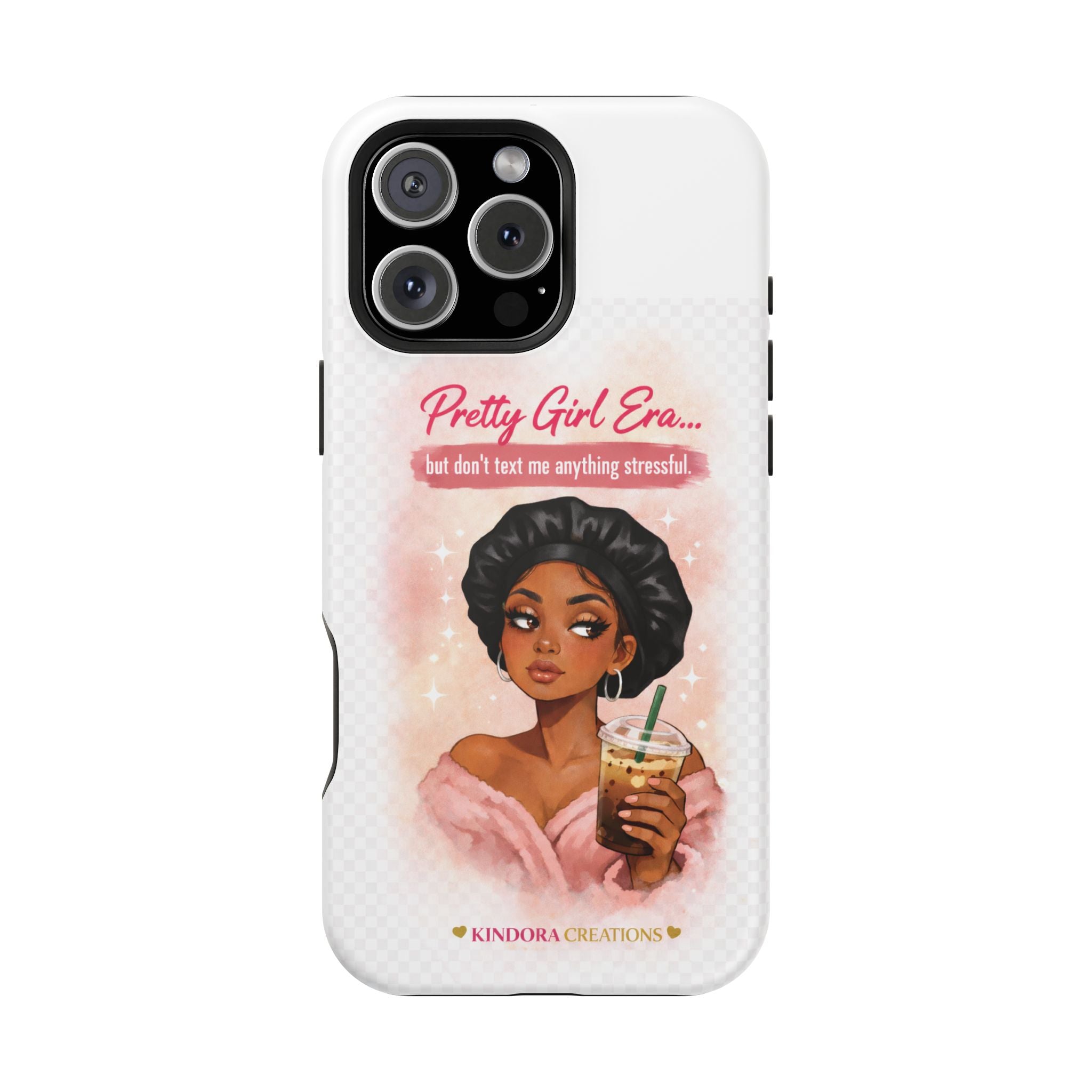 Phone Case — "Pretty Girl Era" Magnetic Impact-Resistant Case (Coffee & Bonnet Design)