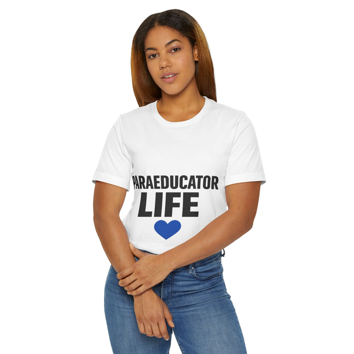 Paraeducator Life T-Shirt — Proud Paraeducator Tee with Blue Heart