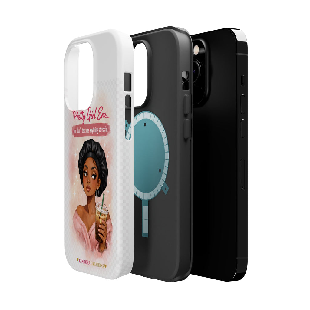 Phone Case — "Pretty Girl Era" Magnetic Impact-Resistant Case (Coffee & Bonnet Design)