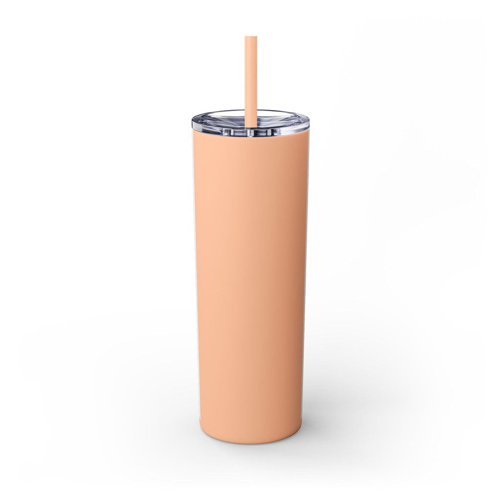 Skinny Tumbler - "Self Made" Afrocentric Woman Wine Glass Design, 20oz Straw Tumbler
