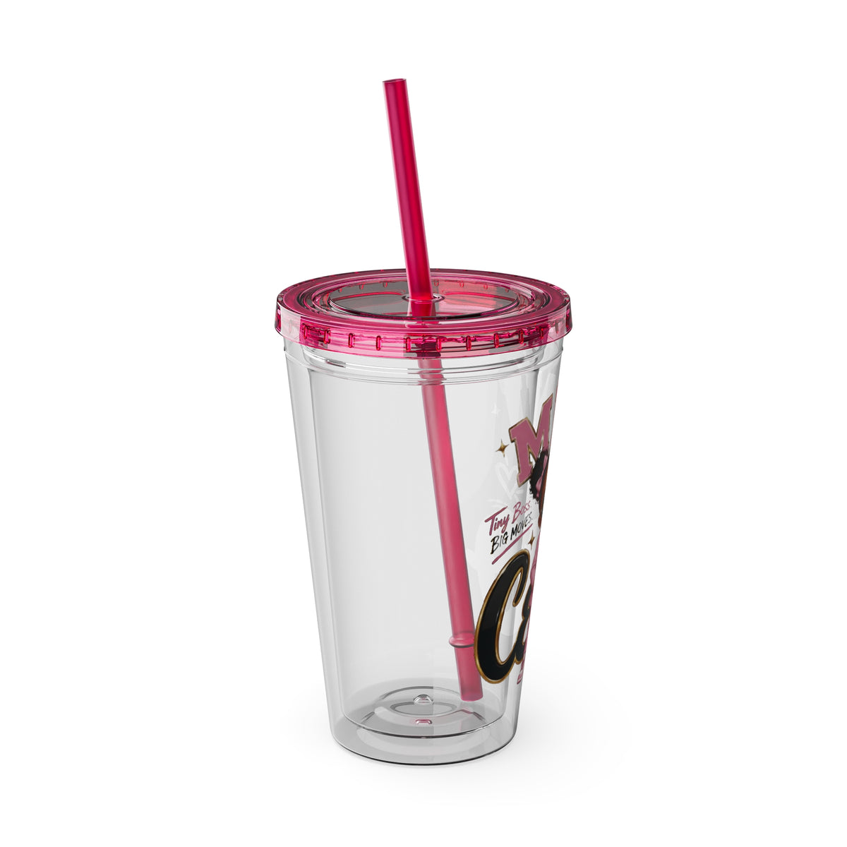 Mini CEO 16oz Tumbler with Straw – Cute Pink Boss Baby Drink Cup