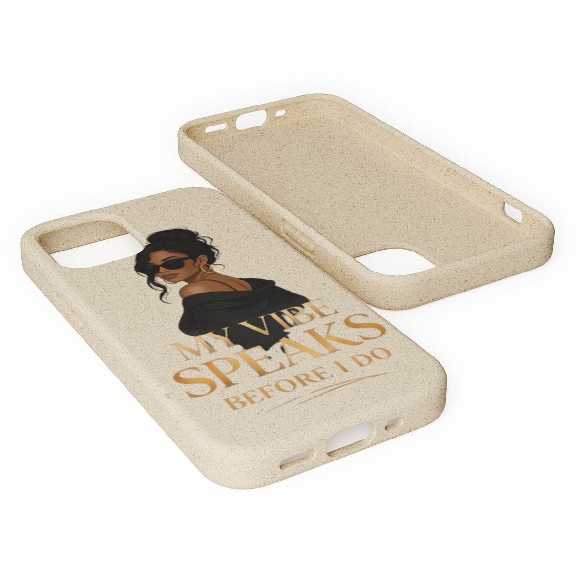 Biodegradable Phone Case — 'My Vibe Speaks Before I Do' Stylish Eco-Friendly Phone Cover