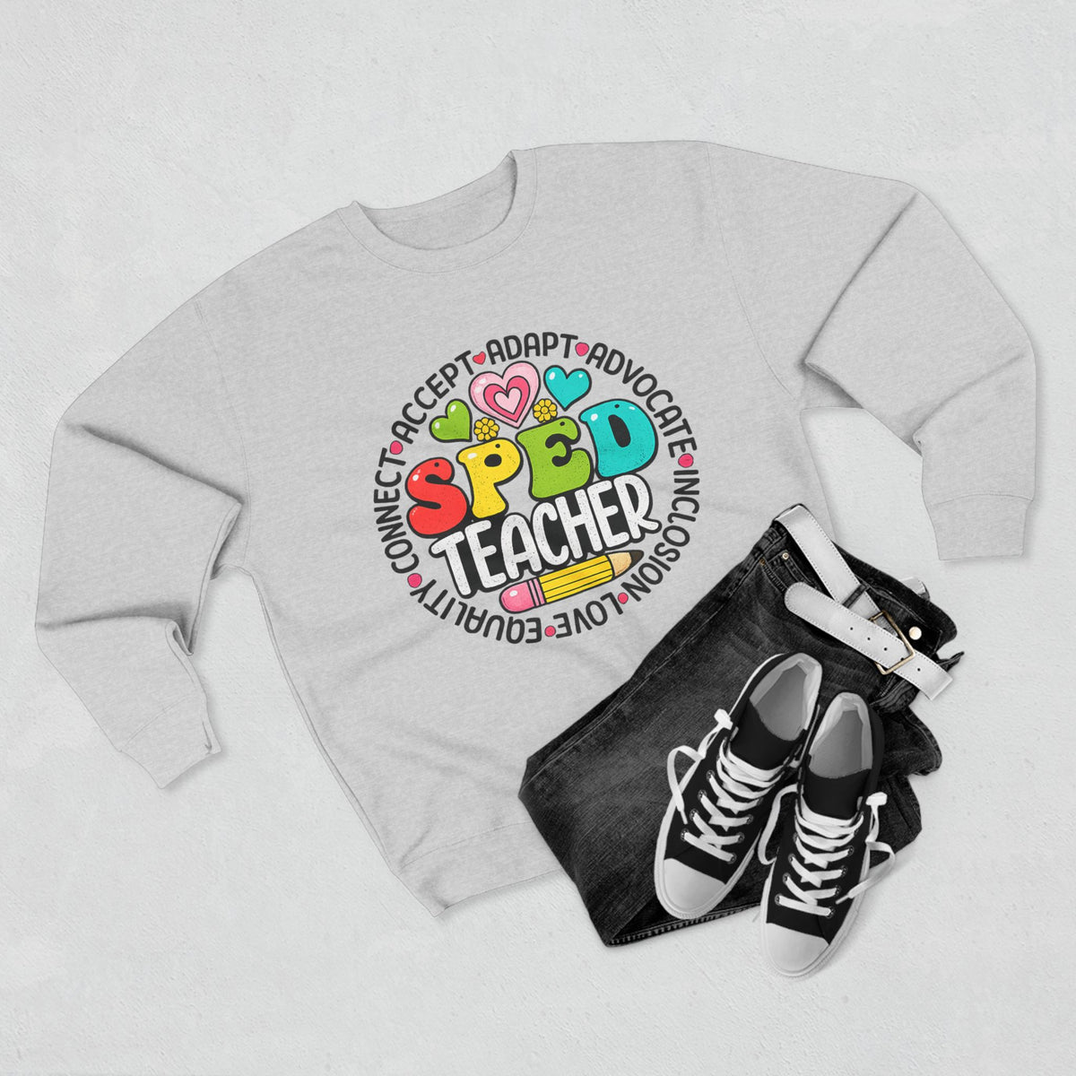 SPED Teacher Sweatshirt — Colorful Special Education Advocate Crewneck