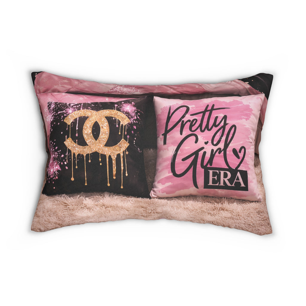 Pretty Girl Era Lumbar Pillow — Pink Luxury Decorative Throw Pillow