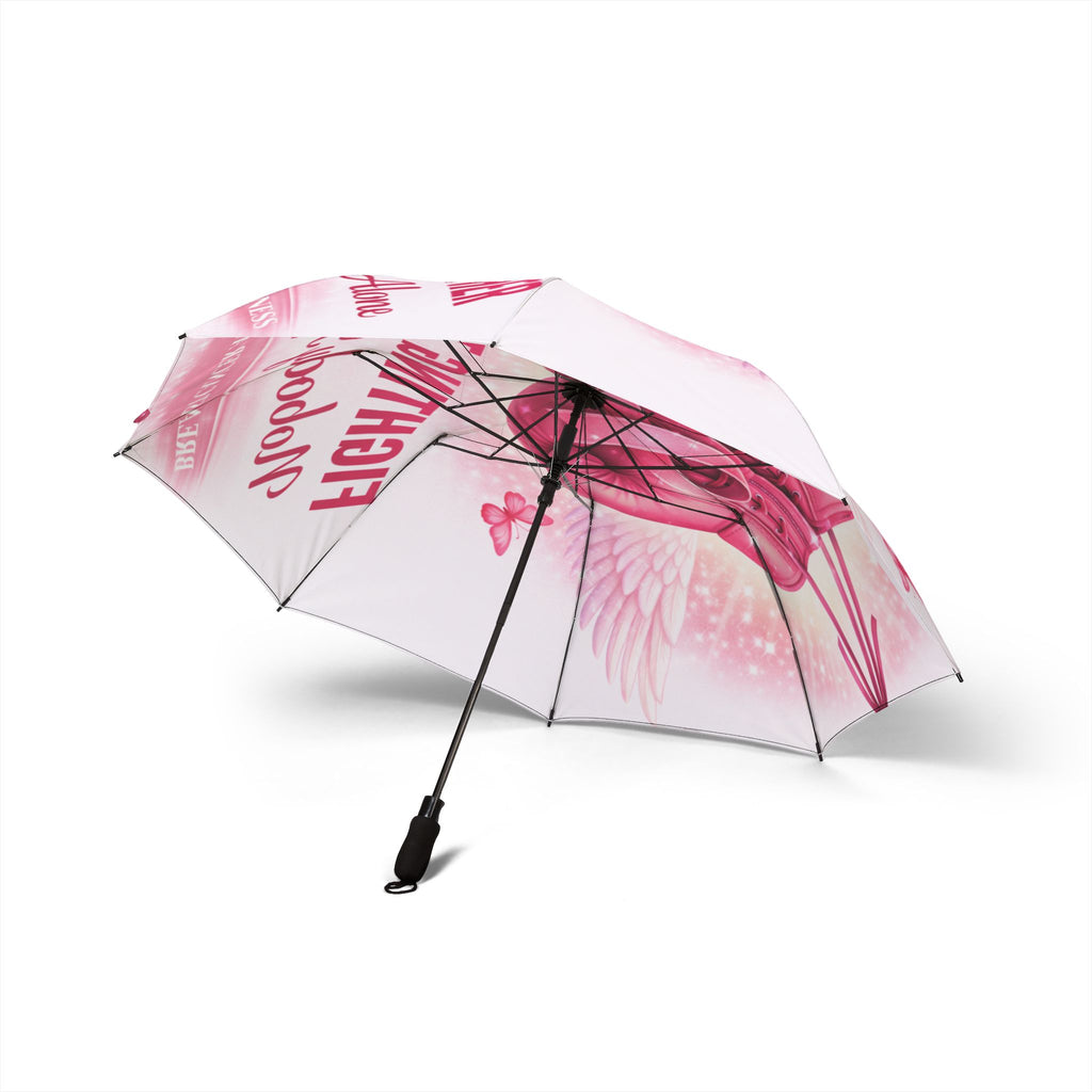 Foldable Umbrella — Pink Flamingo Heart Design (Semi-Automatic)