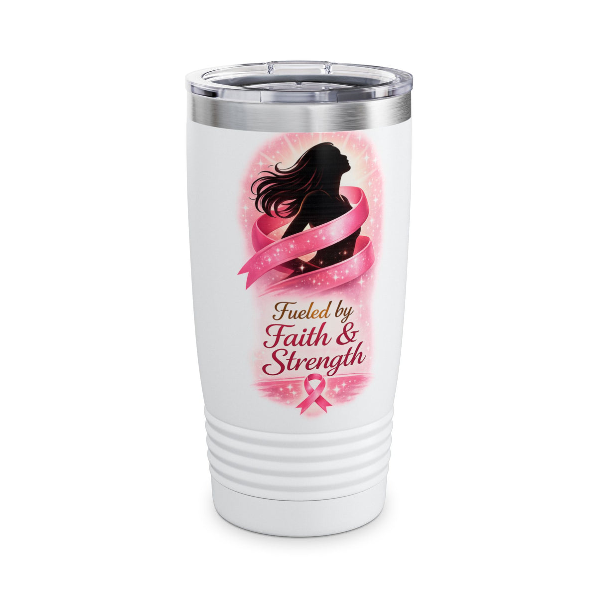 Breast Cancer Awareness 20oz Tumbler — “Fueled by Faith & Strength”