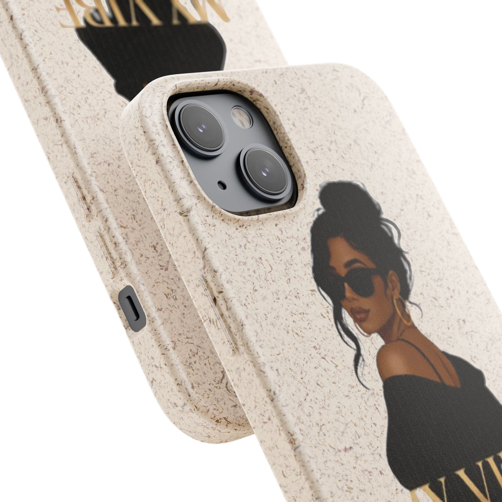 Biodegradable Phone Case — 'My Vibe Speaks Before I Do' Stylish Eco-Friendly Phone Cover