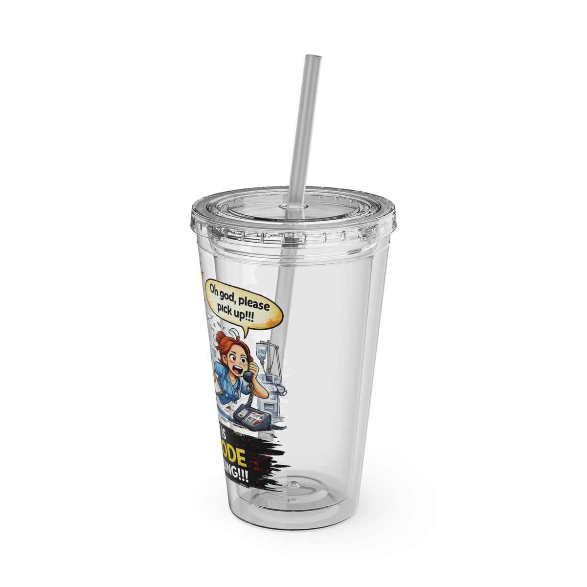 Nurse Humor Tumbler — "This Shift Is More Code Than Nursing" 16oz