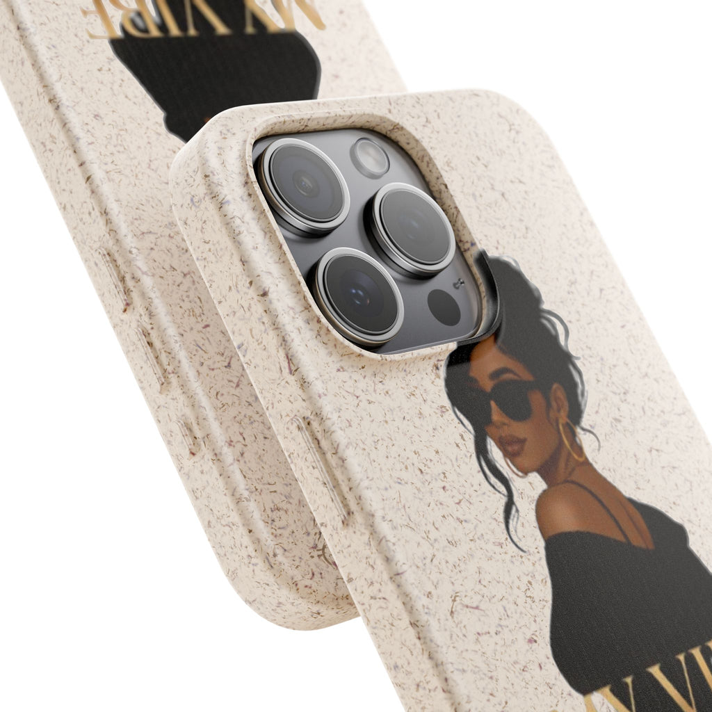Biodegradable Phone Case — 'My Vibe Speaks Before I Do' Stylish Eco-Friendly Phone Cover