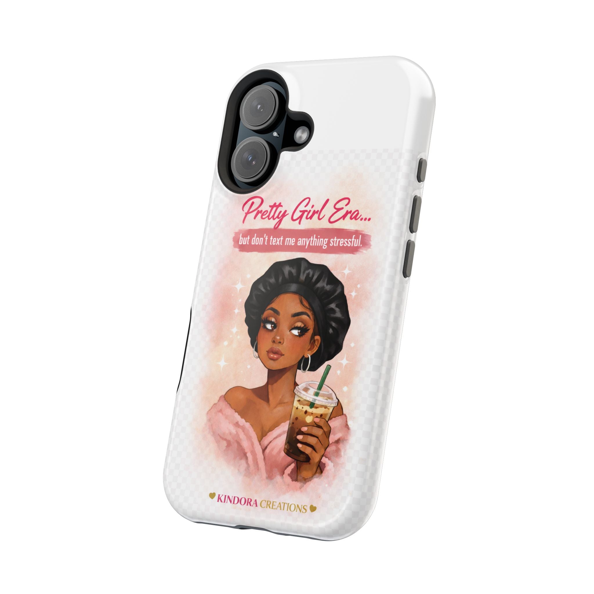 Phone Case — "Pretty Girl Era" Magnetic Impact-Resistant Case (Coffee & Bonnet Design)