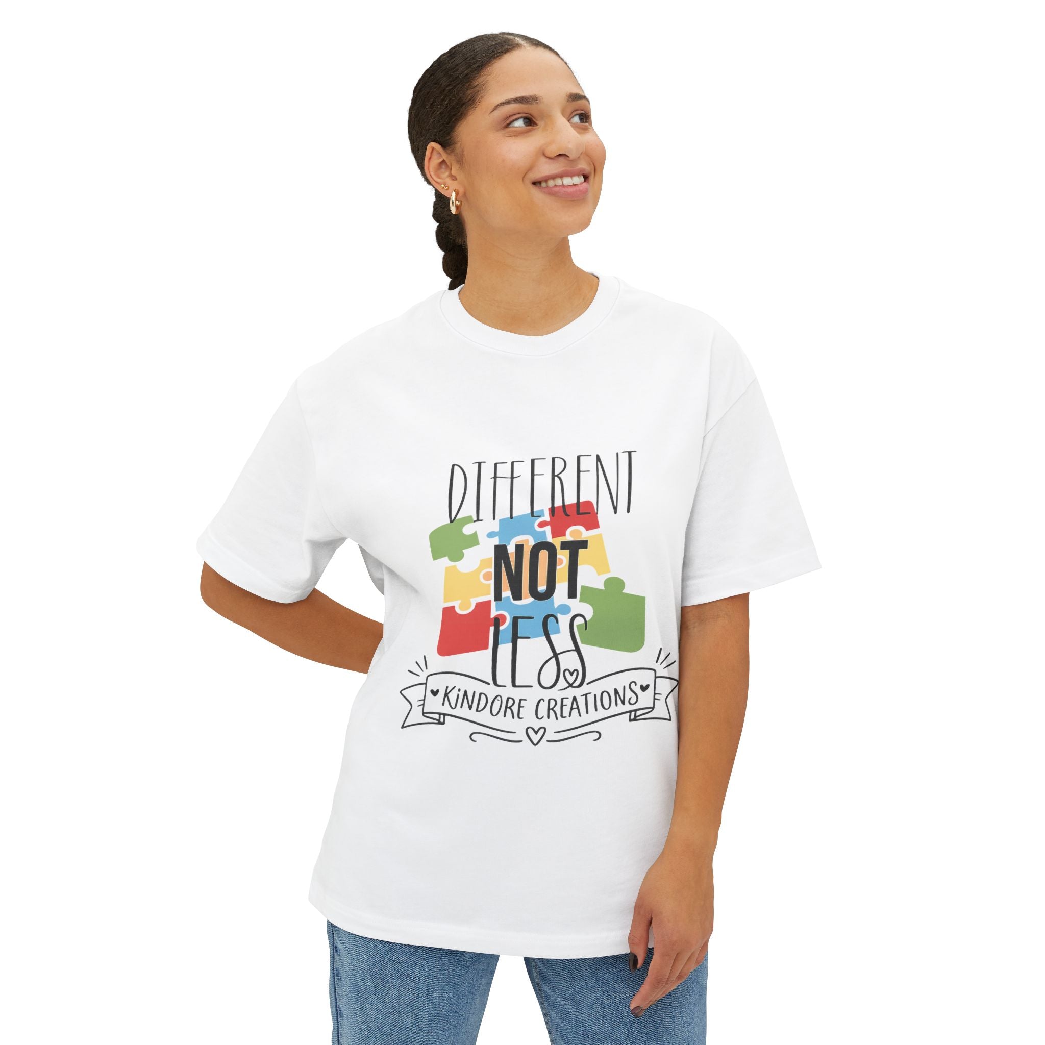 Autism Awareness Tee — “Different Not Less” Puzzle Heart Shirt
