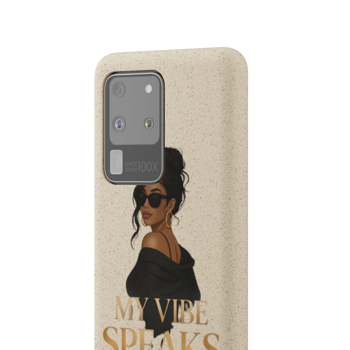 Biodegradable Phone Case — 'My Vibe Speaks Before I Do' Stylish Eco-Friendly Phone Cover