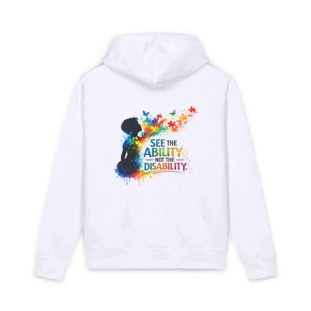 Autism Awareness Hoodie — "See the Ability, Not the Disability" Colorful Puzzle Art