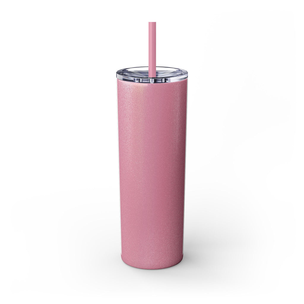Skinny Tumbler - "Self Made" Afrocentric Woman Wine Glass Design, 20oz Straw Tumbler