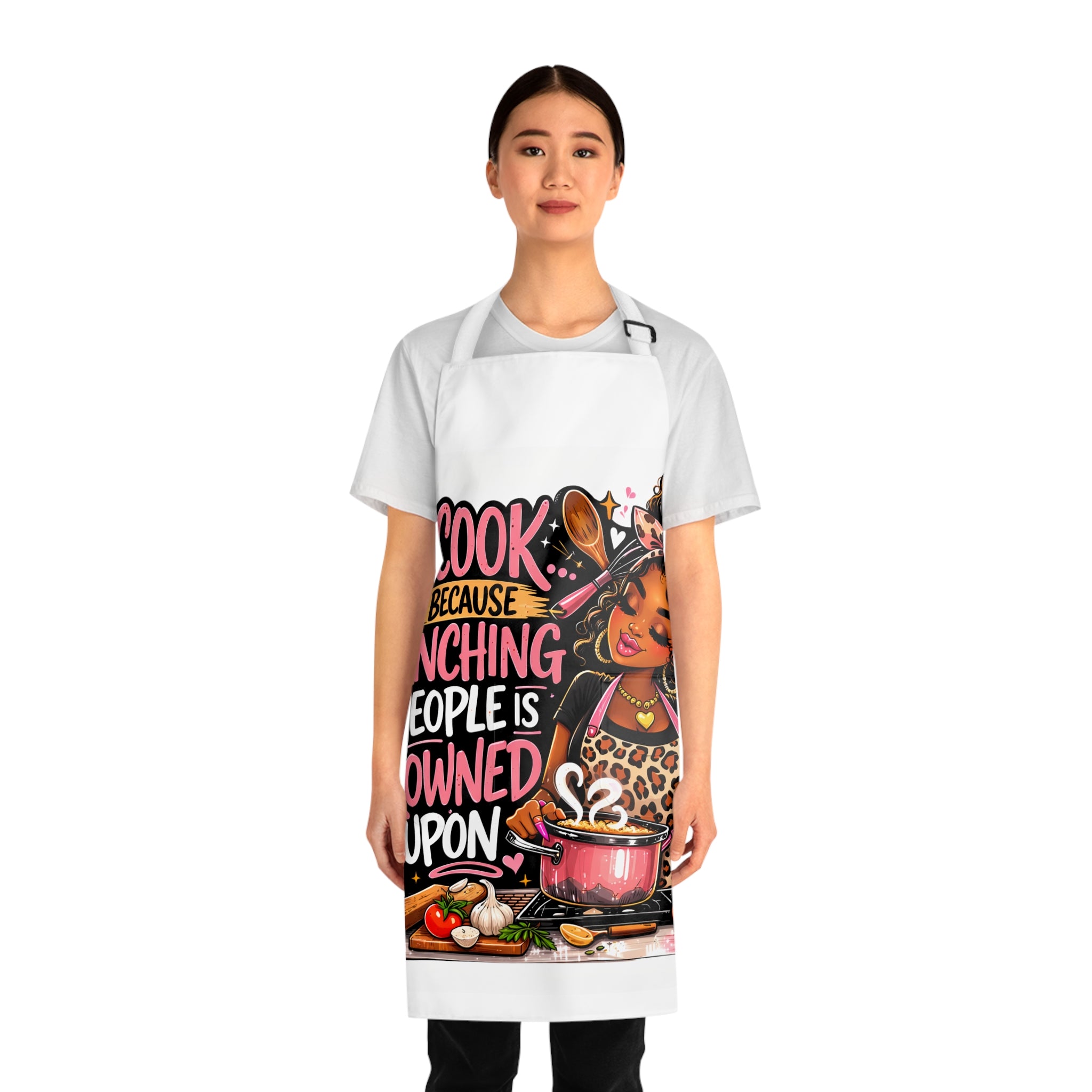 Funny Kitchen Apron — "I Cook Because Punching People Is Frowned Upon" Chef Gift
