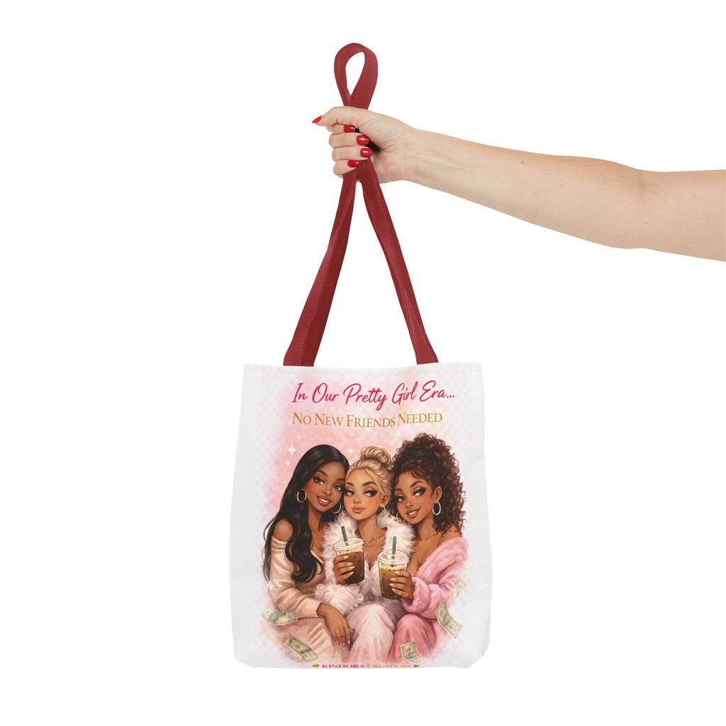 Tote Bag — "In Our Pretty Girl Crew: No New Friends Needed" Cute Girlfriend Gift Tote