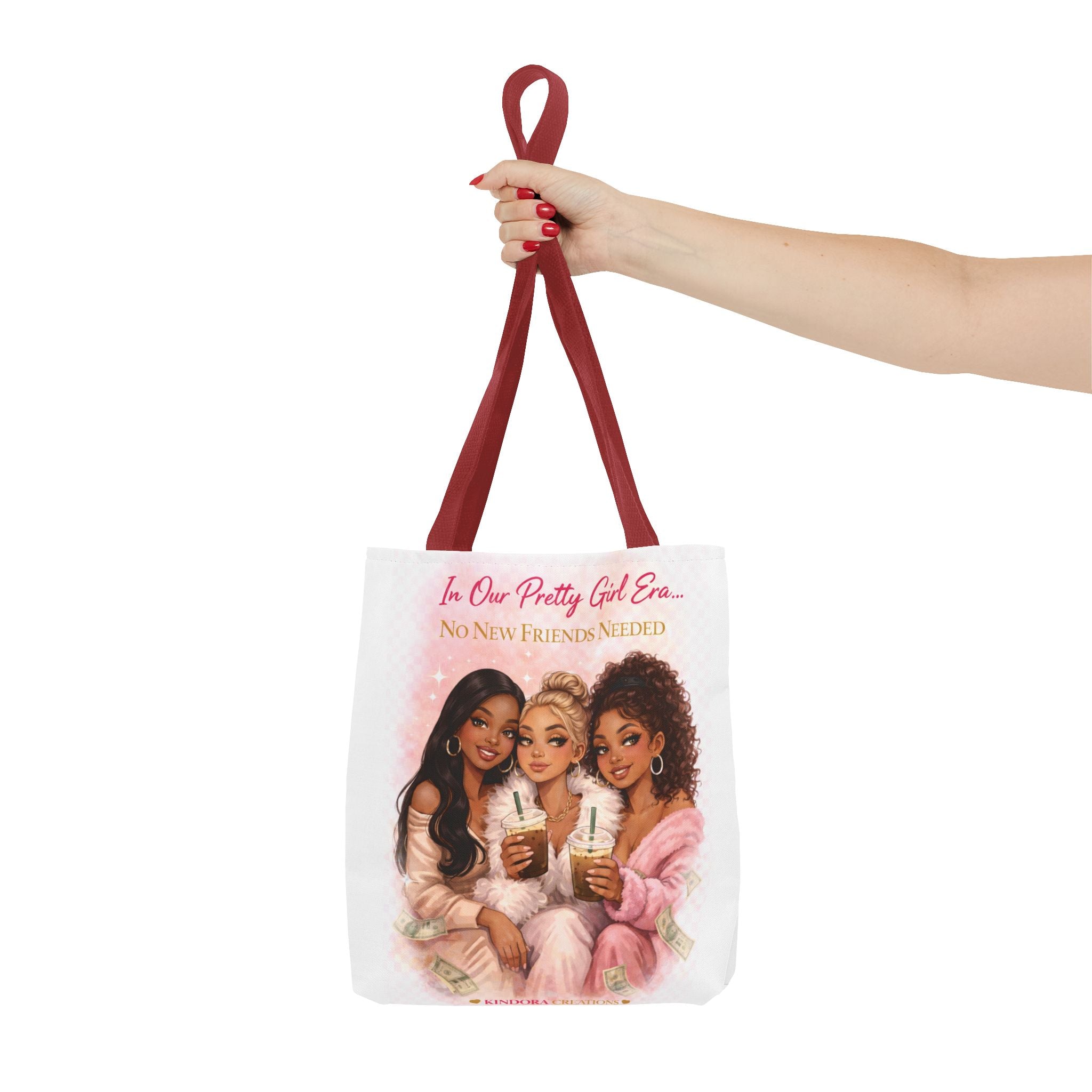 Tote Bag — "In Our Pretty Girl Crew: No New Friends Needed" Cute Girlfriend Gift Tote