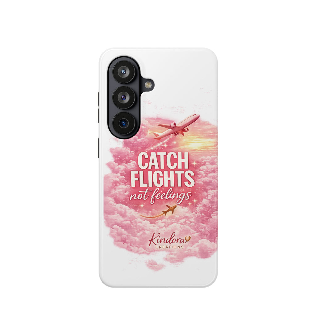 iPhone Case — "Catch Flights Not Feelings" Magnetic Impact-Resistant Travel Phone Case