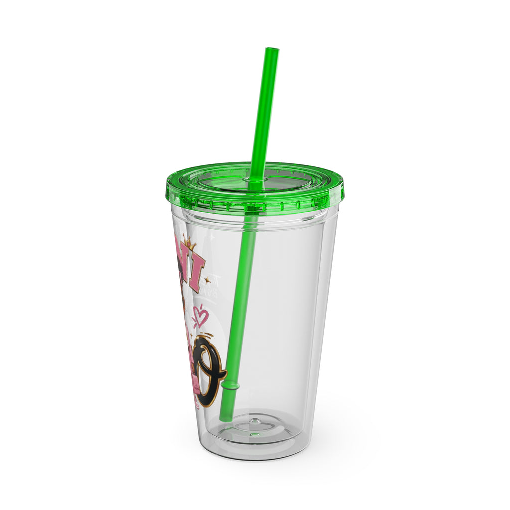 Mini CEO 16oz Tumbler with Straw – Cute Pink Boss Baby Drink Cup
