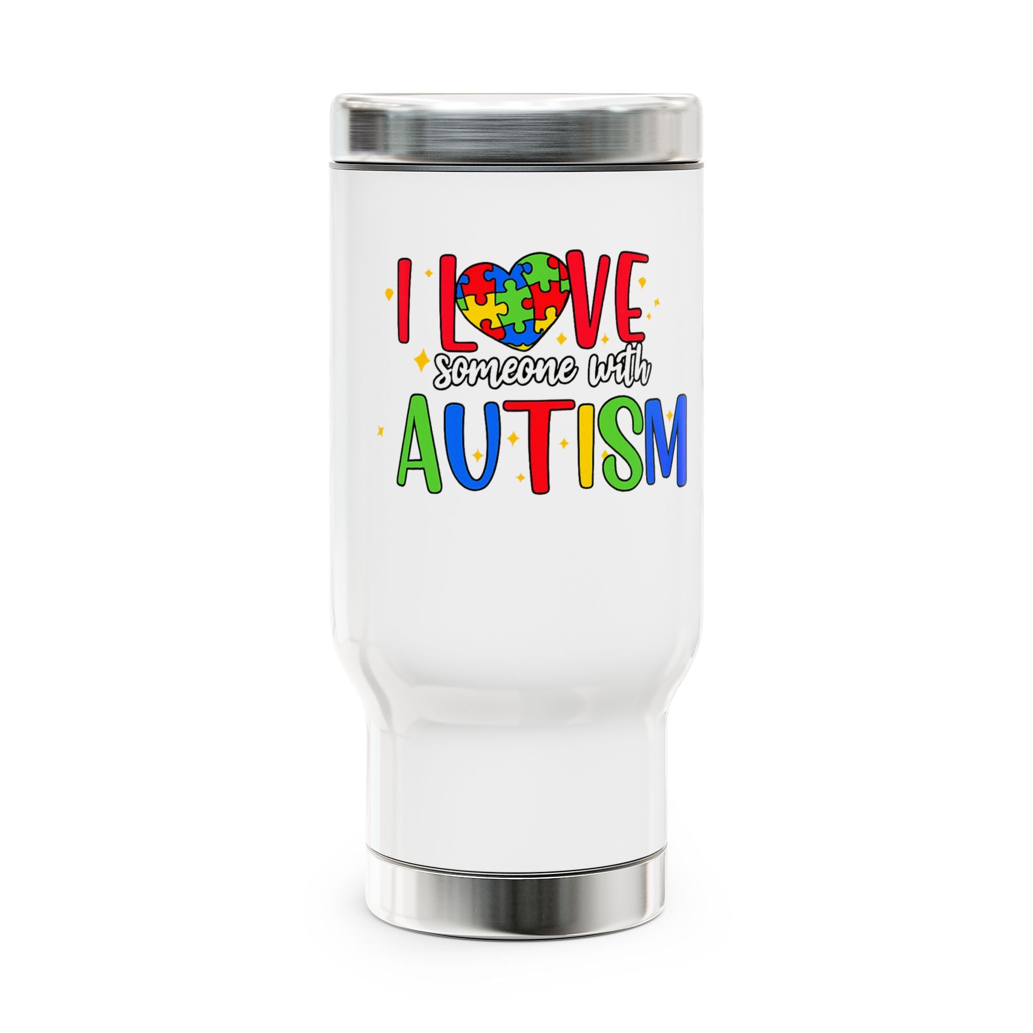 Autism Awareness Travel Mug – “I Love Someone With Autism” 14oz Stainless Steel