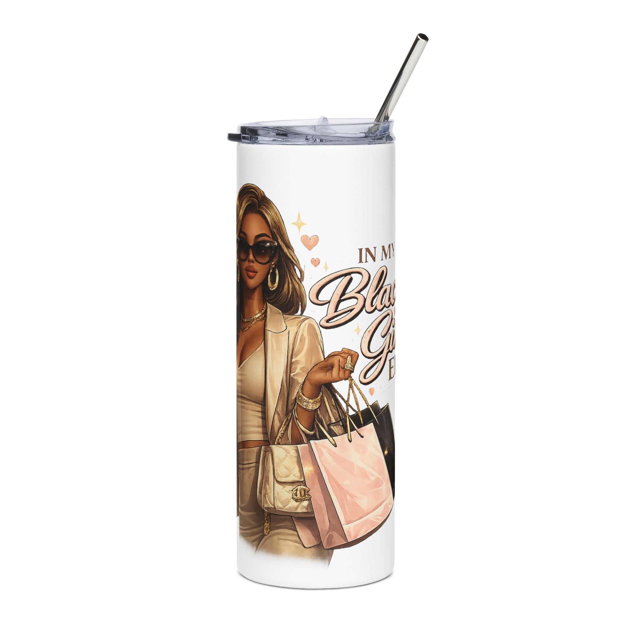 Chic Black Girl Magic Illustration Tumbler | 20oz Stainless Steel