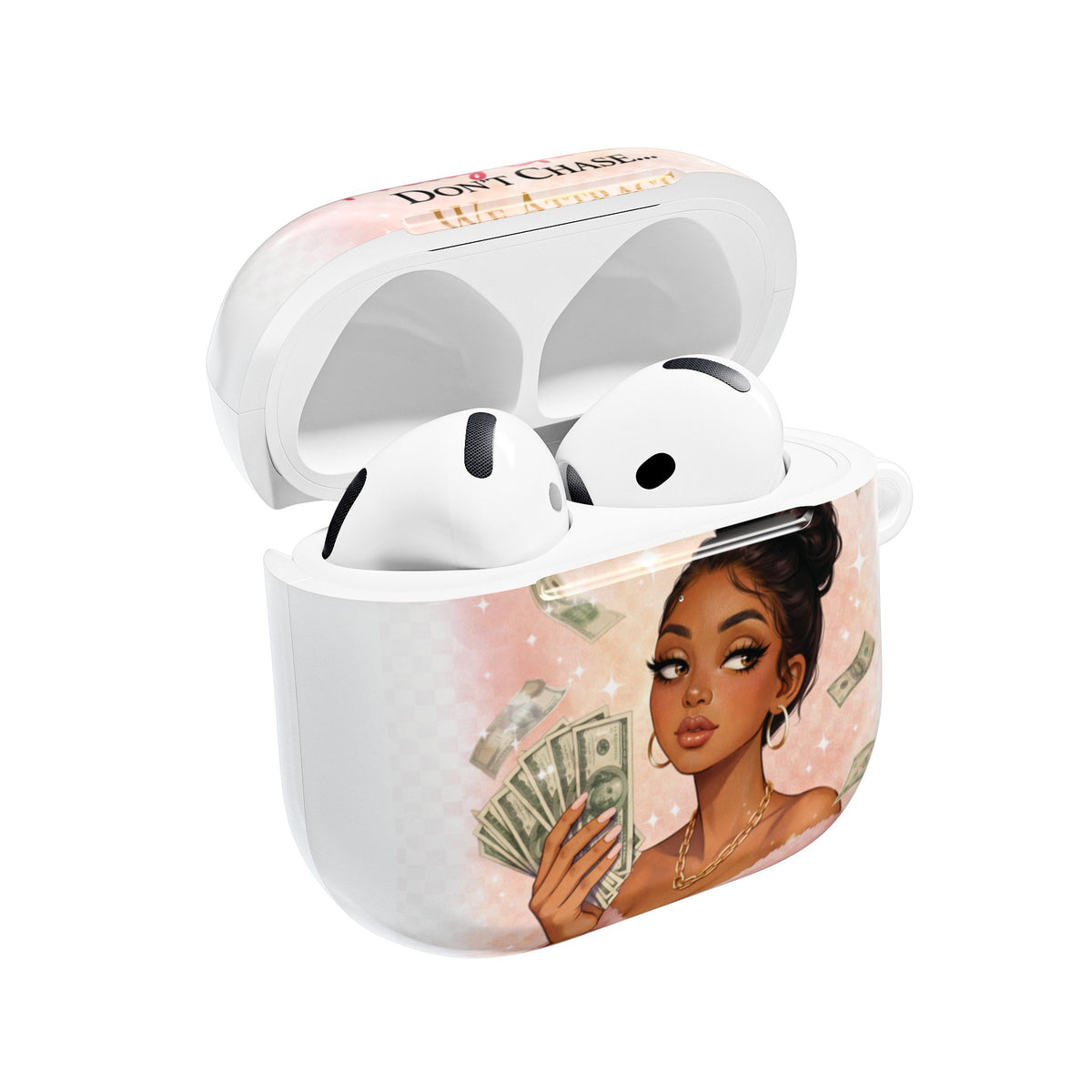 AirPod Case — “Pretty Girls Don’t Chase… We Attract” Trendy Protective Cover