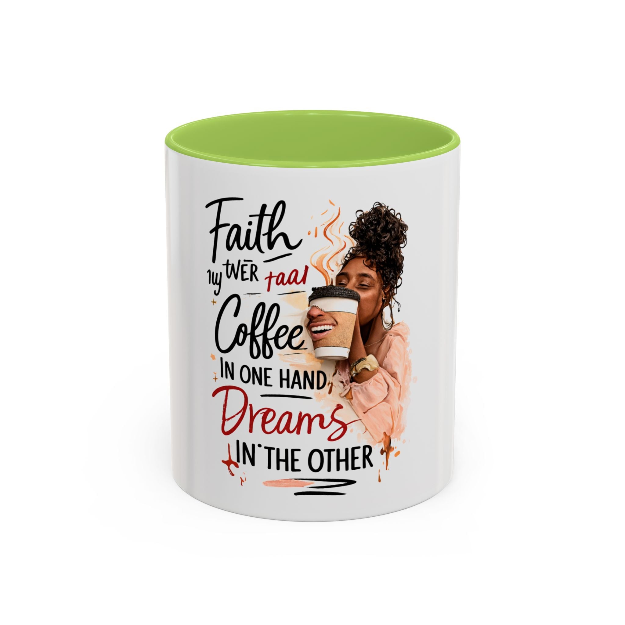 Faith, Coffee & Dreams Accent Mug — Inspirational 11/15oz Coffee Cup